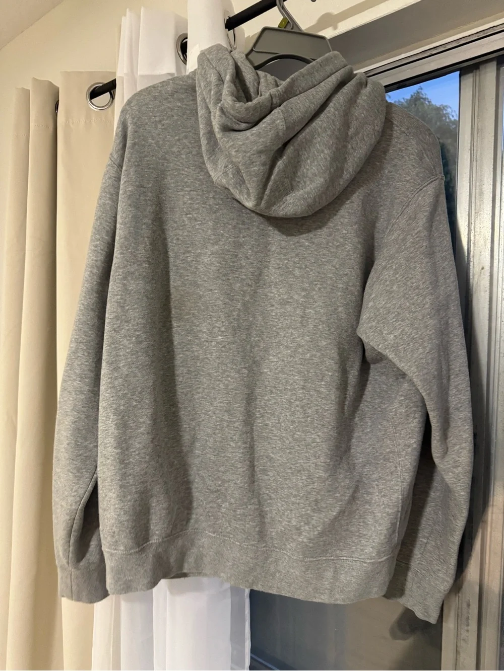Nike Gray Heather Pullover Hoodie with Small White Swoosh
